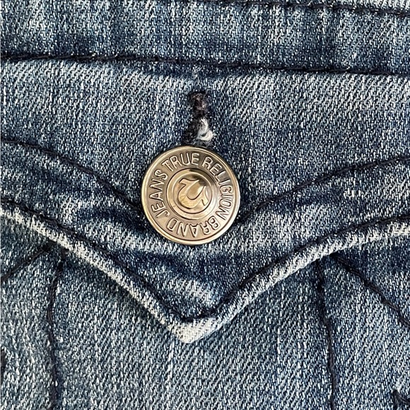 True Religion Billy Straight Leg Low Rise Y2K World Tour Denim Jeans Women Sz 29 - Picture 7 of 11